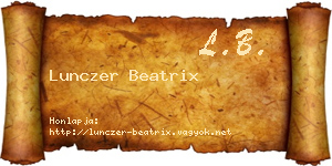 Lunczer Beatrix névjegykártya